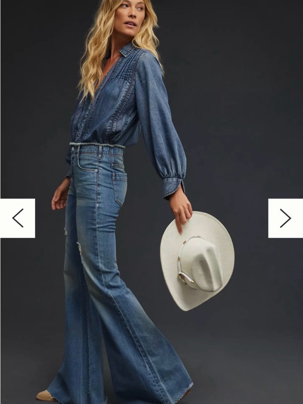 Anthropologie the Supermodel high-Rise wide Leg Women's Jeans distressed. - Picture 5 of 9